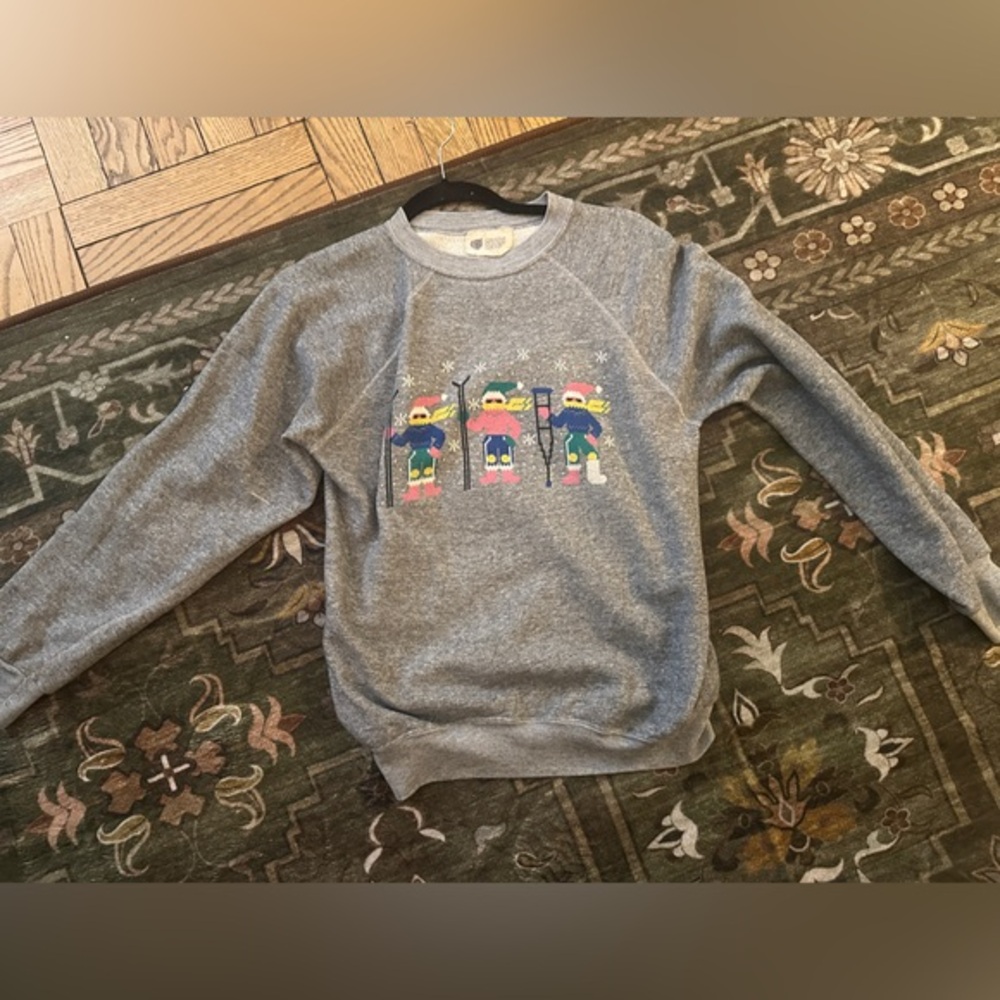 Vintage Animated Ski Crewneck Sweatshirt Size Medium 80’s